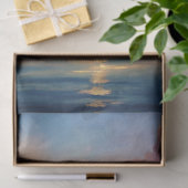 Waterverf  boot in het zee zonsopgang tissuepapier (Geschenk)