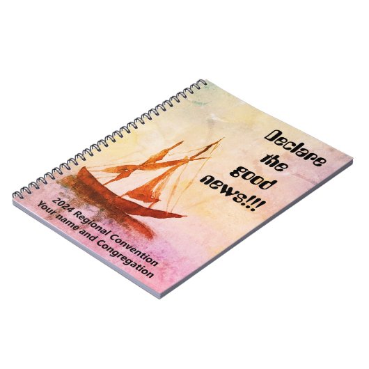 Waterverf boot - JW Convention 2024 Notitieboek (Linkerzijde)