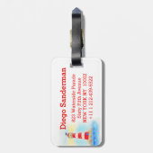 Waterverf boot kinder ID bagagelabel (Achterkant verticaal)