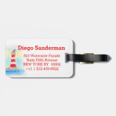 Waterverf boot kinder ID bagagelabel (Achterkant horizontaal)