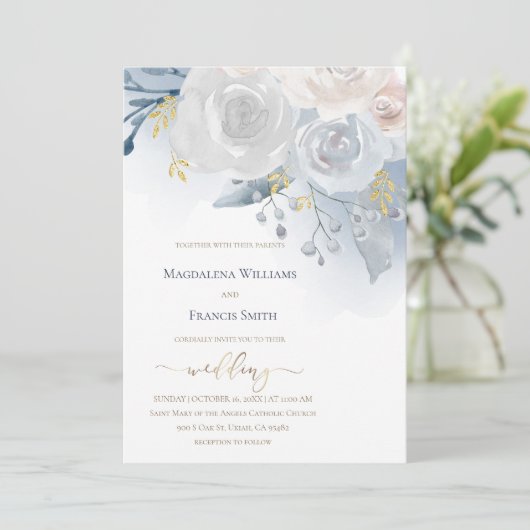 waterverf bord | bruiloft kaart (Staand voorkant)