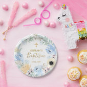 Waterverf Bord Floral Peach Blue Baptism Paper (Feest)