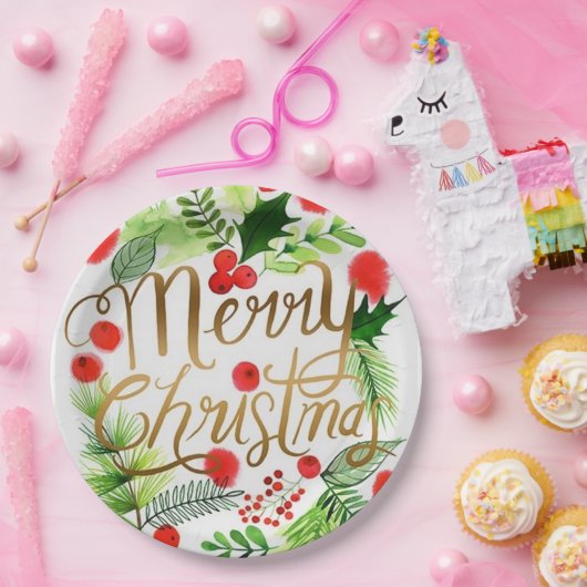 Waterverf Bord kerstpapier (Feest)