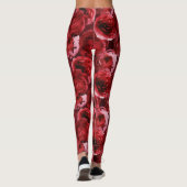Waterverf bordeaux bloemmotief  leggings (Achterkant)