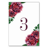 Waterverf bordeaux. Dahlias bruiloft Kaart (Achterkant)