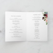 Waterverf bordeaux en marineblauwe bloemen bruilof programma (Binnen)