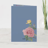 Waterverf bordeaux landelijke rozen blauw (Achterkant)