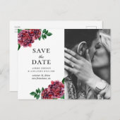 Waterverf bordeaux. Maroon Sla de datum op Briefkaart (Voorkant / Achterkant)