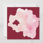 Waterverf bordeaux rood blush roze bloemenbruiloft kaart (Achterkant)