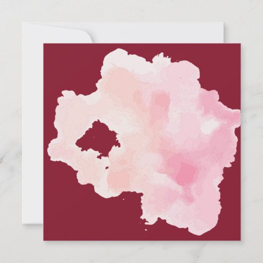 Waterverf bordeaux rood blush roze bloemenbruiloft kaart (Achterkant)