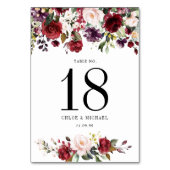 Waterverf bordeaux rood roze gepersonaliseerd kaart (Achterkant)