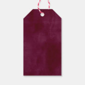 Waterverf bordeaux roze bruiloft dank u cadeaulabel (Achterkant)