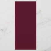 Waterverf bordeauxrood en grijs bloemen bruiloftsm menu (Achterkant)