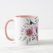 Waterverf bordeauxroze bloemen mok (Links)