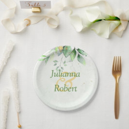 Waterverf borden groenpapier papieren bordje