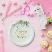 Waterverf borden groenpapier papieren bordje (Feest)