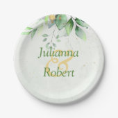 Waterverf borden groenpapier papieren bordje (Voorkant)