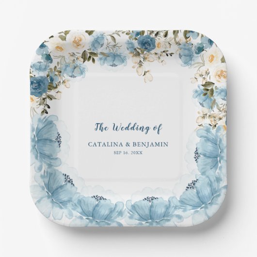 Waterverf Borden van vuilnisblaadpapier Papieren Bordje (Voorkant)