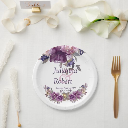 Waterverf borden voor bloemkool papieren bordje (Huwelijk)