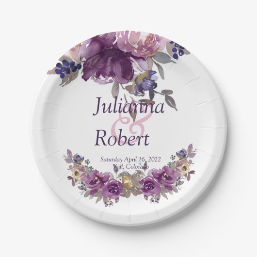 Waterverf borden voor bloemkool papieren bordje (Voorkant)