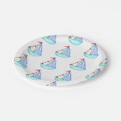 Waterverf Borden voor zeilboten Papieren Bordje (Gekanteld)