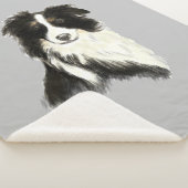 Waterverf Border Collie Dog Pet Animal Custom Sherpa Deken (3/4)