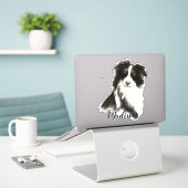 Waterverf Border Collie Dog Pet Animal Natuur Art Sticker (Laptop op bureau)