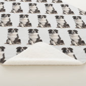 Waterverf Border Collie Dog Pet Sherpa Blanket Sherpa Deken (3/4)