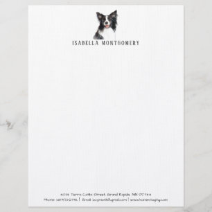 Waterverf Border Collie Letterhead Briefhoofd