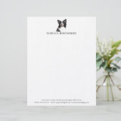 Waterverf Border Collie Letterhead Briefhoofd (Staand voorkant)