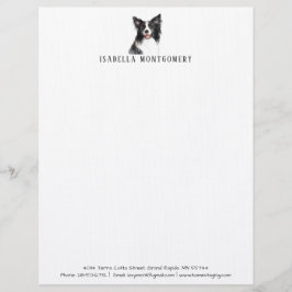 Waterverf Border Collie Letterhead Briefhoofd