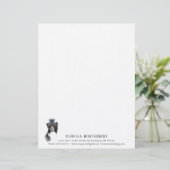 Waterverf Border Collie Letterhead Briefhoofd (Staand voorkant)