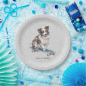 Waterverf Border Collie Papier Bord (Feest)