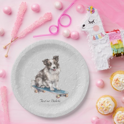 Waterverf Border Collie Papier Bord (Feest)