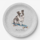 Waterverf Border Collie Papier Bord (Voorkant)
