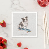 Waterverf Border Collie servetten (Insitu)