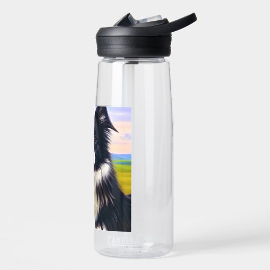 Waterverf Border Collie Waterfles (Links)