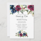 Waterverf Bordo en marine - Virtueel Vrijgezellenf Kaart (Voorkant)