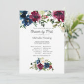 Waterverf Bordo en marine - Virtueel Vrijgezellenf Kaart (Staand voorkant)