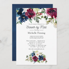 Waterverf Bordo en marine - Virtueel Vrijgezellenf Kaart