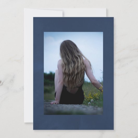 Waterverf Bordo & Navy Floral Celebration of Life Kaart (Achterkant)