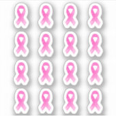 Waterverf borstkanker bewustzijn roze lint sticker (Voorkant)