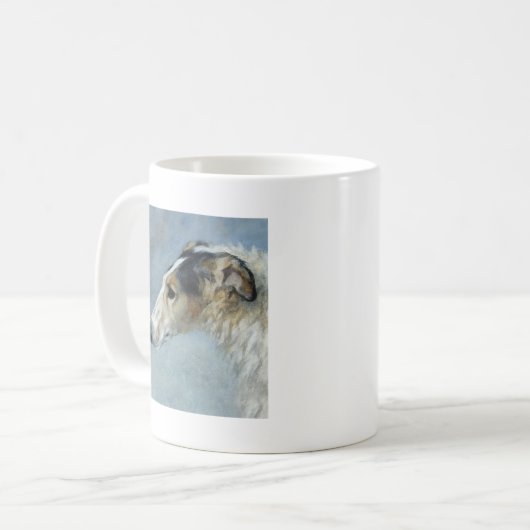 Waterverf Borzoi Koffiemok (Voorkant links)