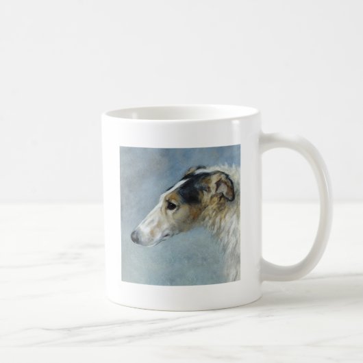 Waterverf Borzoi Koffiemok (Rechts)
