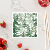 Waterverf Bos Aardse Patroon Verjaardagsfeestje Servet (Insitu)