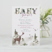 Waterverf bos Baby shower Kaart (Staand voorkant)