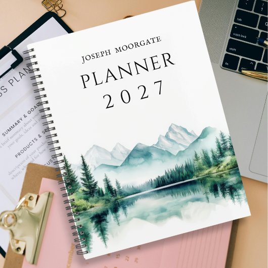 Waterverf Bos Bergen & Meer Groen & Blauw Planner