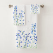 Waterverf bos Blauwbloemen Blauwe Bloemen Bad Handdoek (Insitu)