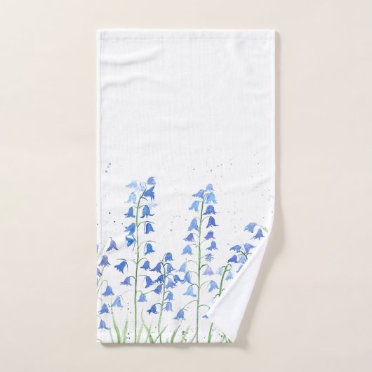 Waterverf bos Blauwbloemen Blauwe Bloemen Bad Handdoek