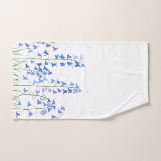 Waterverf bos Blauwbloemen Blauwe Bloemen Bad Handdoek (Handdoek)